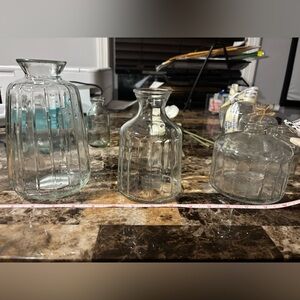 Clear Glass Decorative Vases - I have 9 different ones